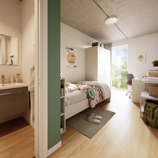 Kamer eigen sanitair render